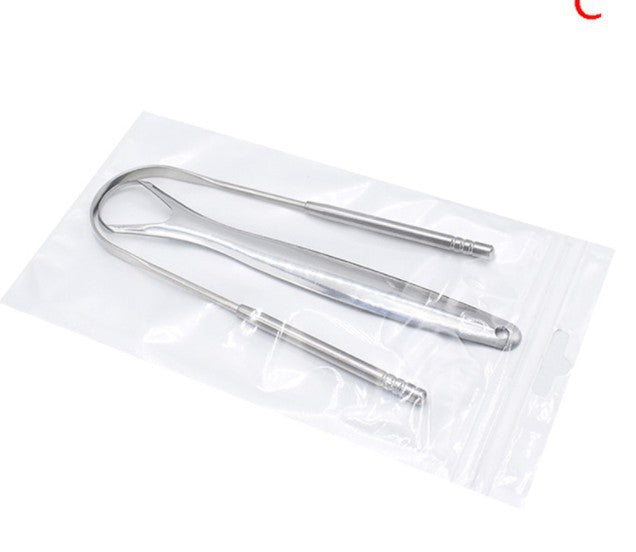 Stainless steel tongue coating cleaner tongue scraper