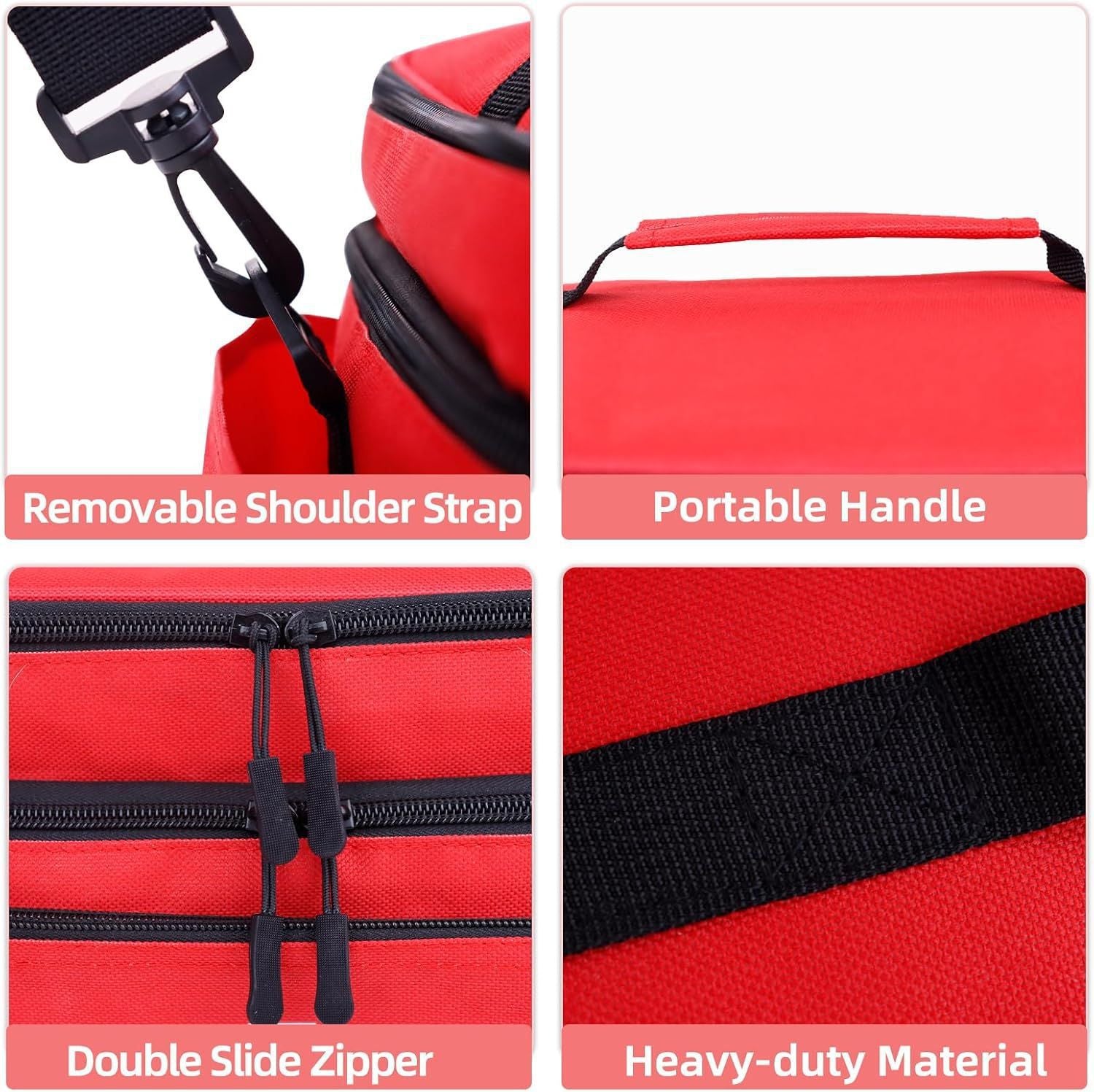 Portable First Aid Kit with Fixed Bottle Holders