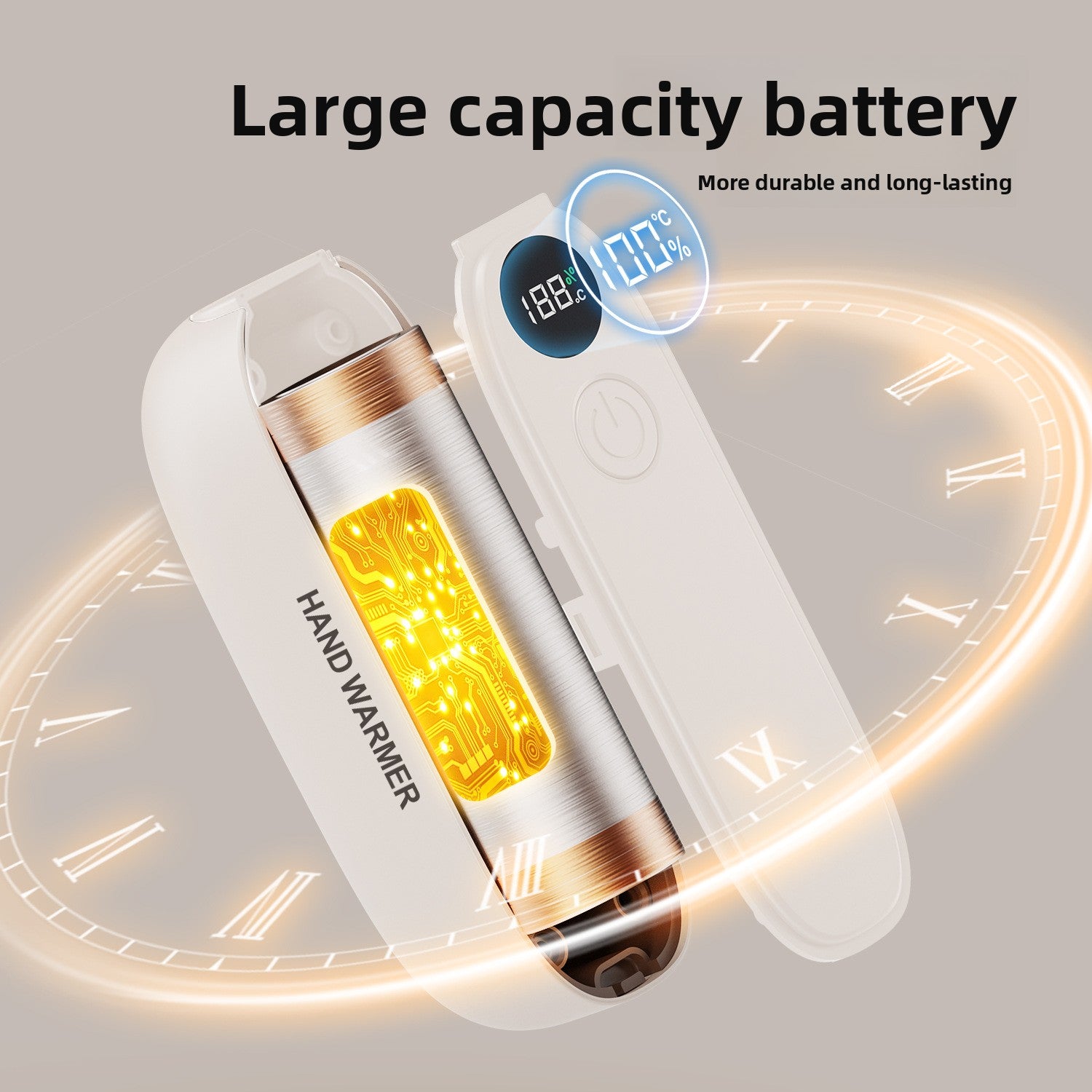 Magnetic Digital Hand Warmer with Three Heating Levels