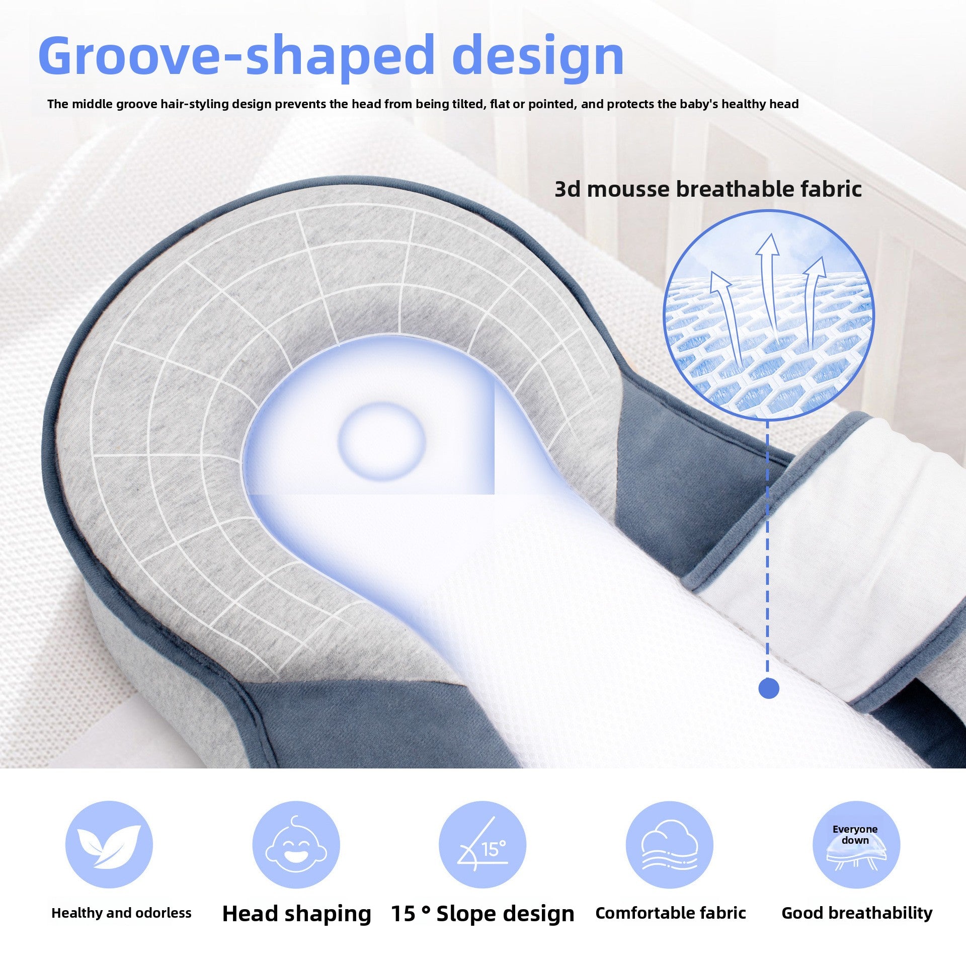 Baby anti-spit-up slope mat