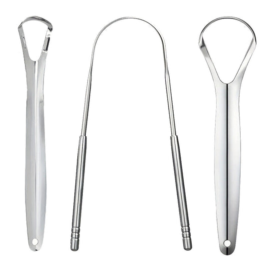 Stainless steel tongue coating cleaner tongue scraper