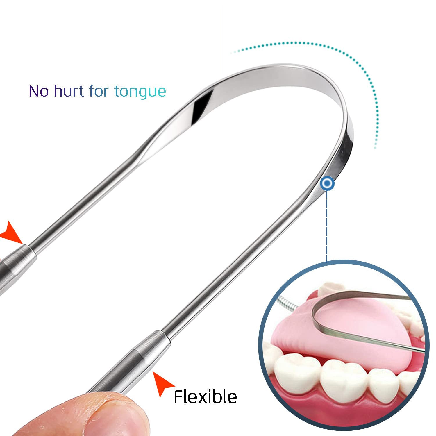 Stainless steel tongue coating cleaner tongue scraper
