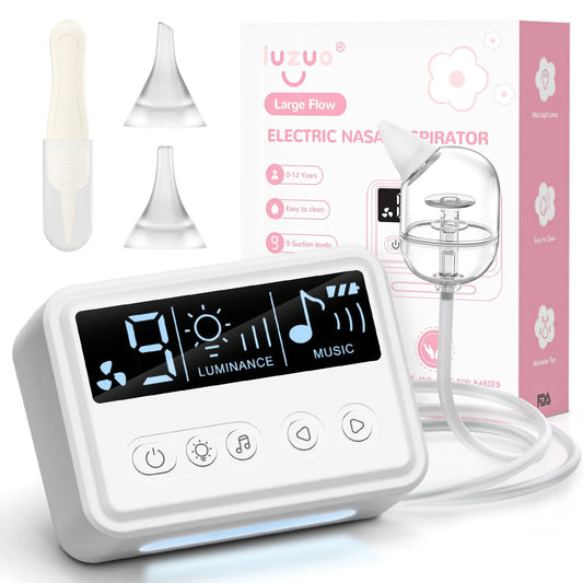 Iuzuo Nasal Aspirator for Baby Nasal Aspirator for Toddler  9 Levels of Hospital Grade Nasal Aspirator Rechargeable with Night Light and Nursery Rhyme  BPA Free