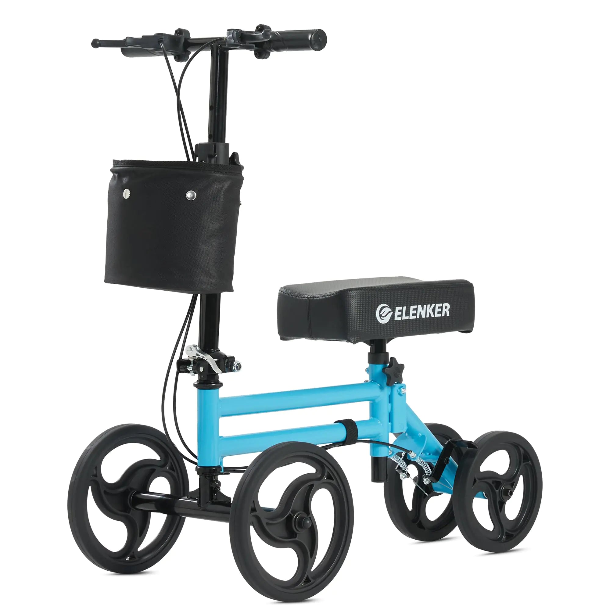 ELENKER Knee Scooter – Adjustable Knee Walker with Dual Brakes and Storage Basket