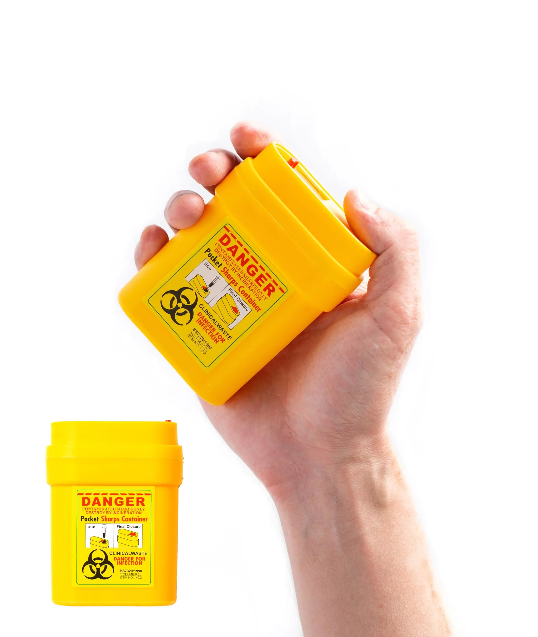 Portable Travel Sharps Container for Storing Needles and Small Blades etc 0.2L 2Pack