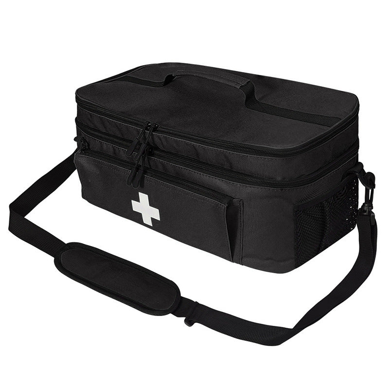 Portable First Aid Kit with Fixed Bottle Holders