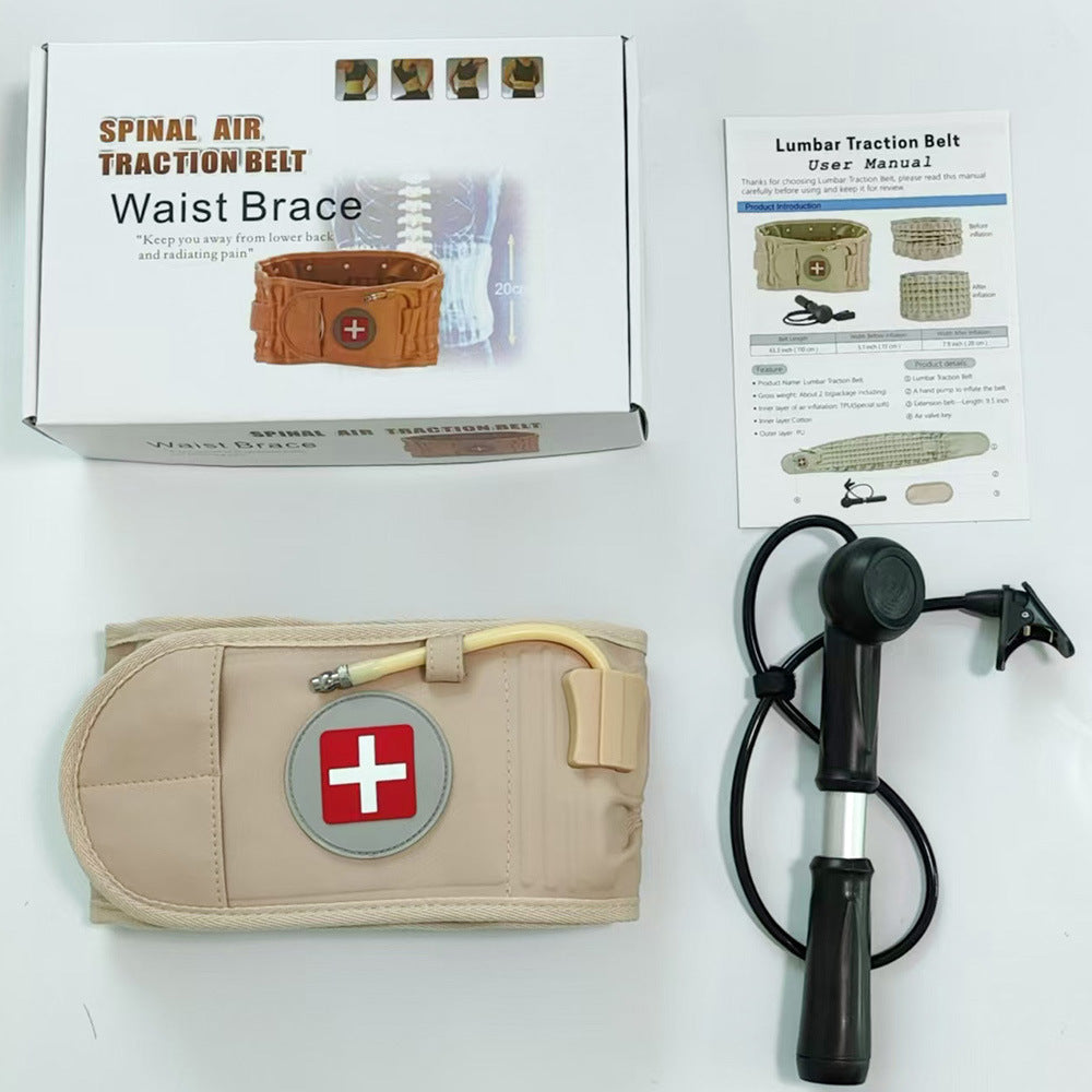 Inflatable lumbar support belt