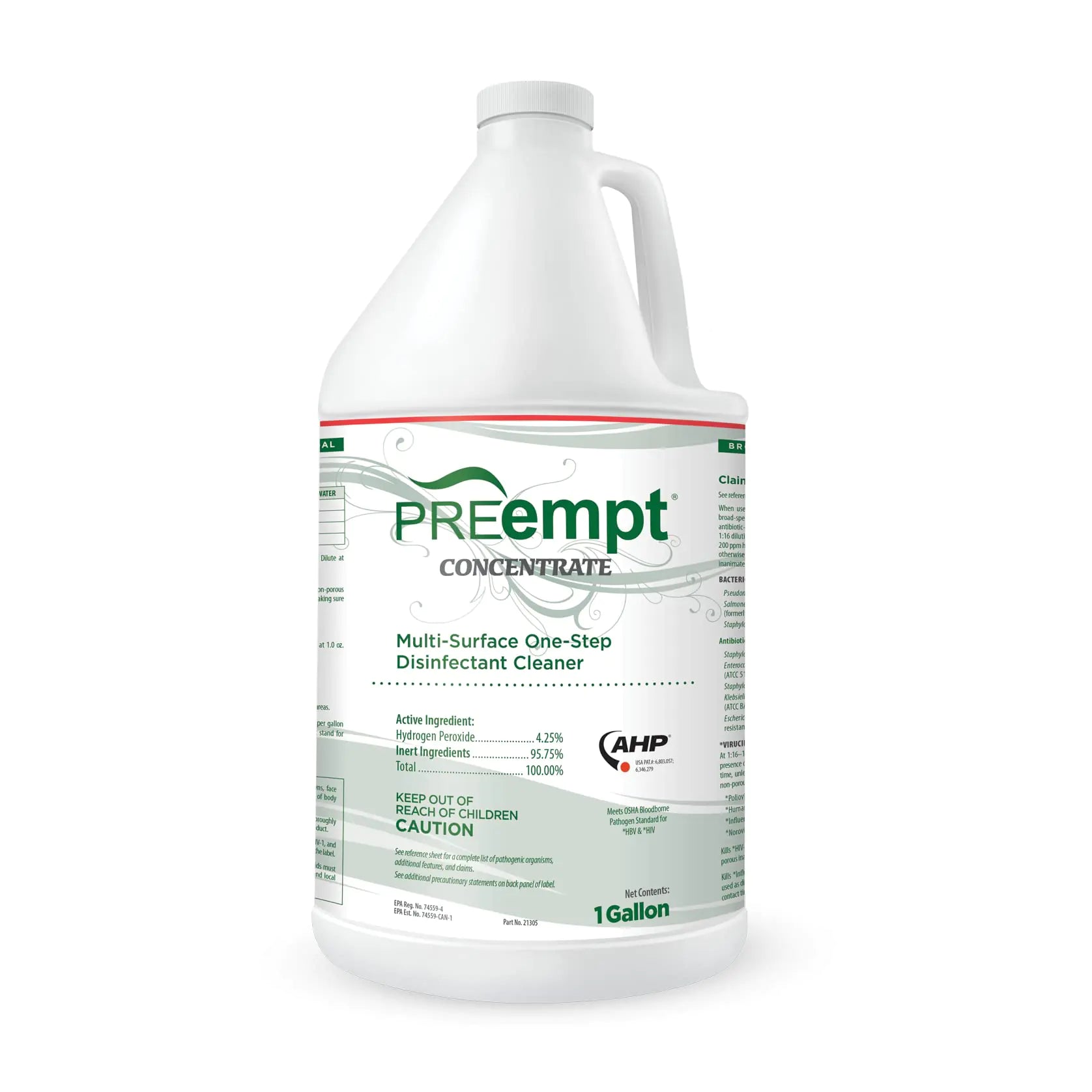 PreEmpt Concentrate 1 Gallon Multi-Surface Sanitizing Disinfectant Cleaner Hospital Grade