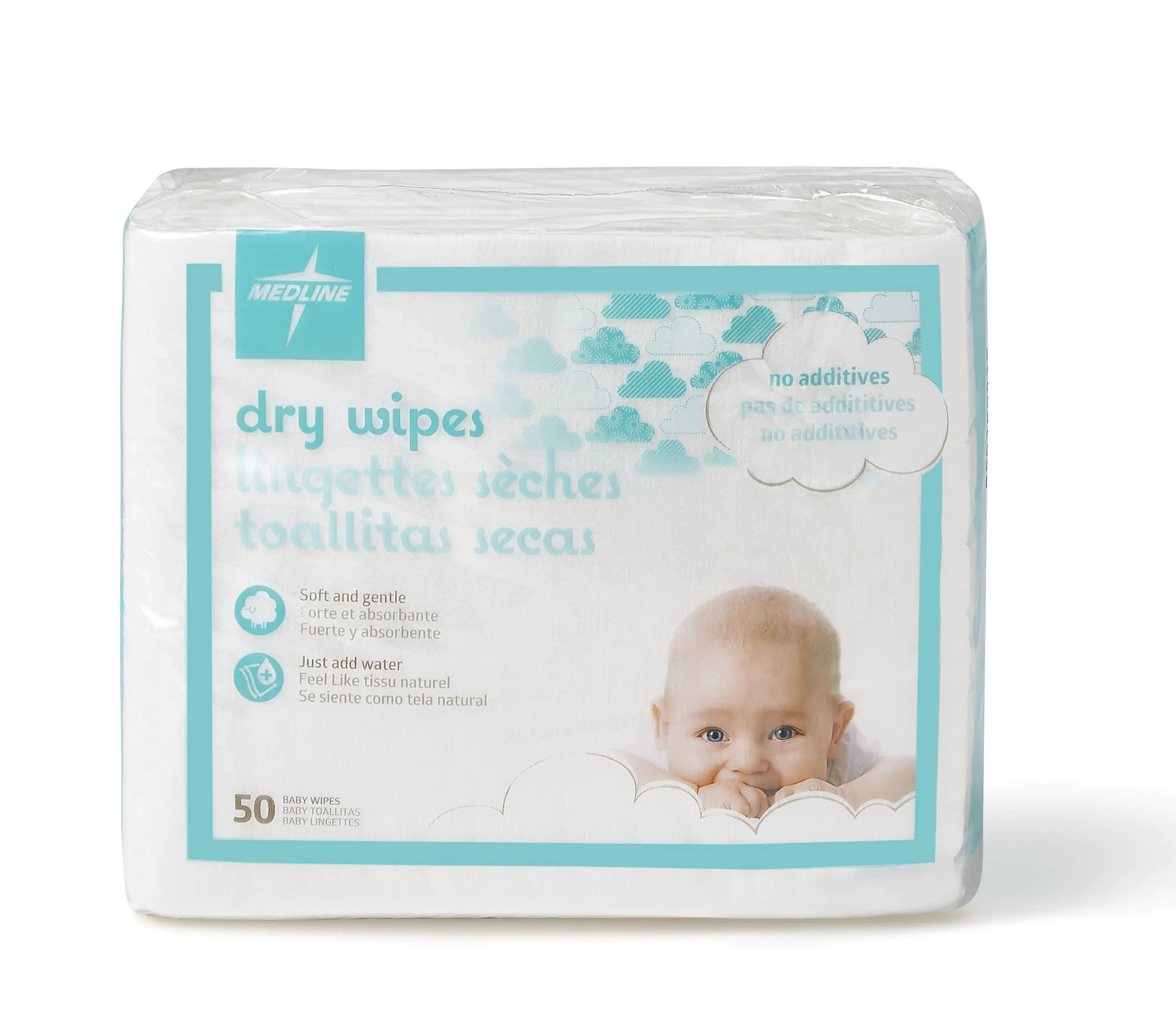 Medline Babysoft For Sensitive Skin Disposable Dry Cleansing Cloths (Case of 500)